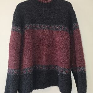 Christopher & Banks Black and Burgundy Turtleneck Sweater